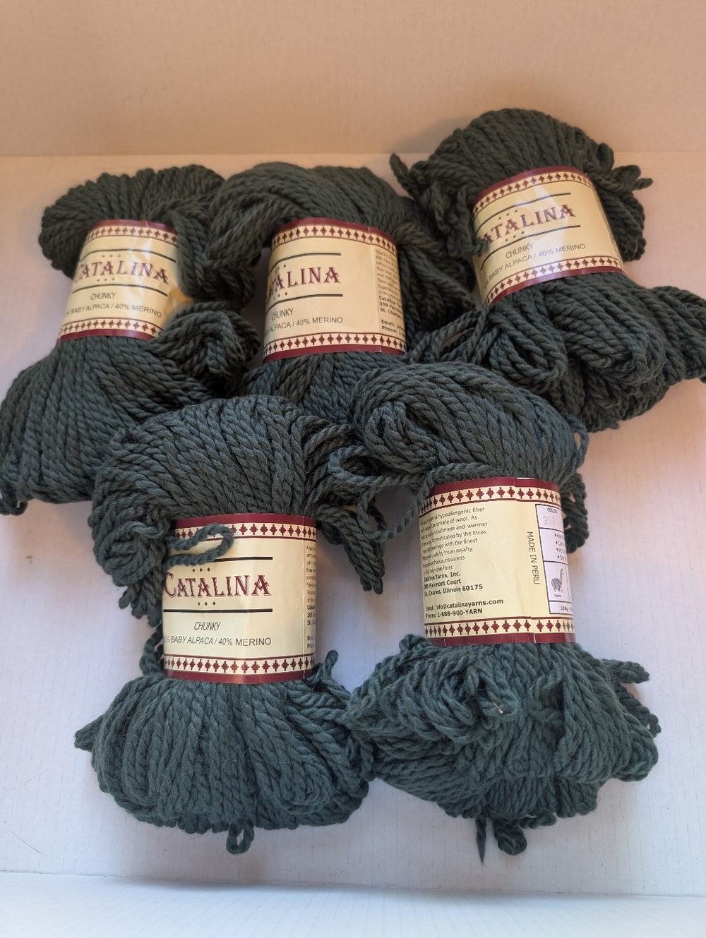 Catalina Alpaca/Merino Chunky yarn 5 x 100gr BNWT